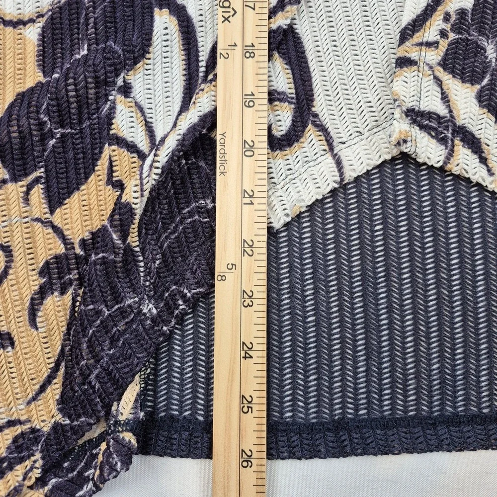 Chicos Easywear Open Front Waterfall Cardigan Women Sz 1 Floral Print Resortwear